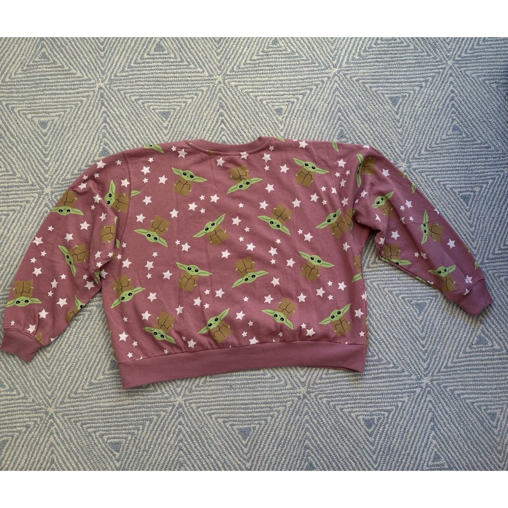 Women's Star Wars Grogu‎ Star Crewneck Sweatshirt - Pink - 2X - Picture 3 of 3
